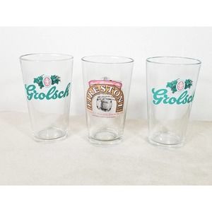 Pint Ale Beer Glasses Grolsch Firestone Walker Brewing Barware Craft Brew Vtg
